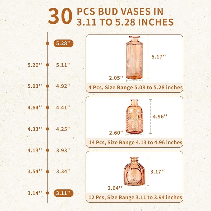 Valentine's Day Glass Bud Vases, Versatile Small Bud vases - Image 6