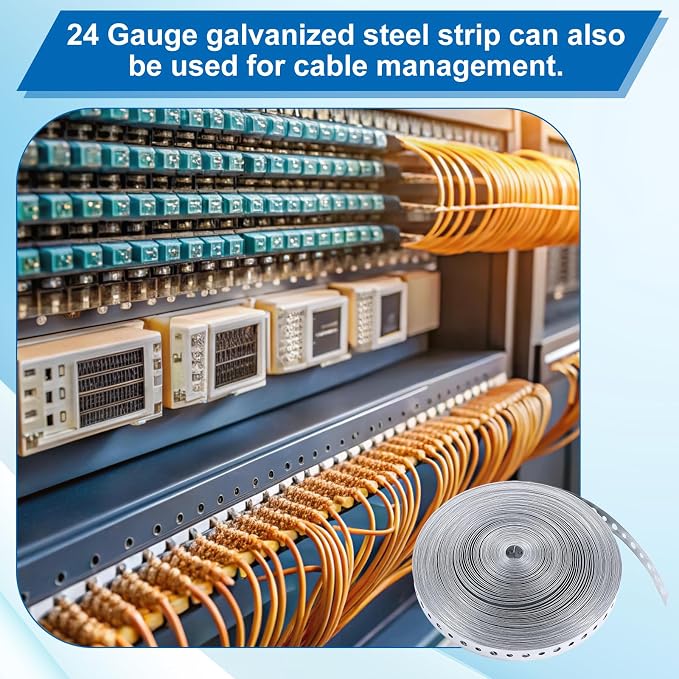 100 Feet 24-Gauge Galvanized Metal Pipe Strap, Galvanized Hanger Straps - Image 6