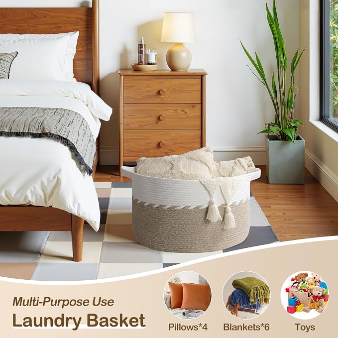 OIAHOMY 90L Extra Large Blanket Basket - Image 3
