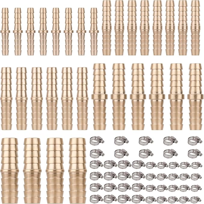 KOOTANS 32PCS Brass Hose Barb Fittings Barb Splicer Mender Hose Fittings Kit - Image 2