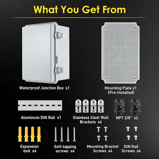 ABS Outdoor Electrical Junction Box Waterproof 16.1''×12.2''×7.1'' | - Image 5