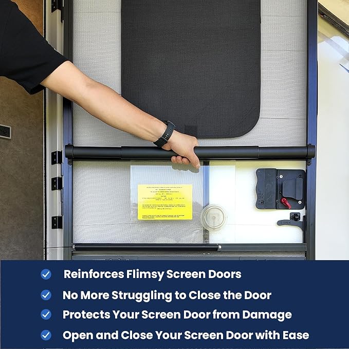 Aluminum RV Screen Door Handle Grab Bar- Camper Screen Door Crossbar RV - Image 2