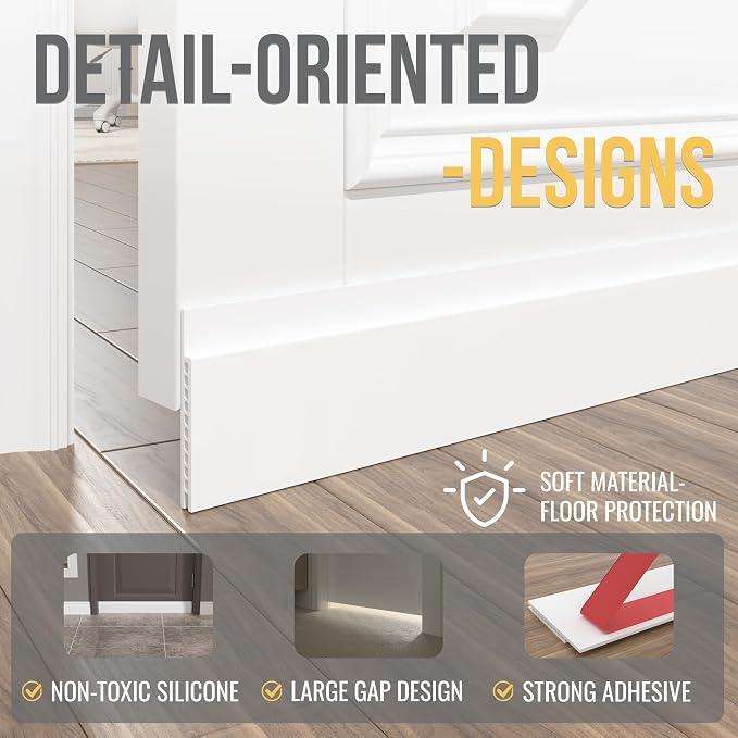 Door Draft Stopper for Huge Gap，3" W x 39" L Adjustable Widened Under Door Seal - Image 5
