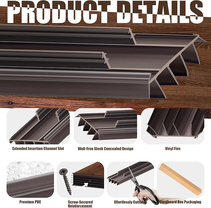 3PCS 36Inch Door Bottom Kerf Weather Stripping | - Image 3