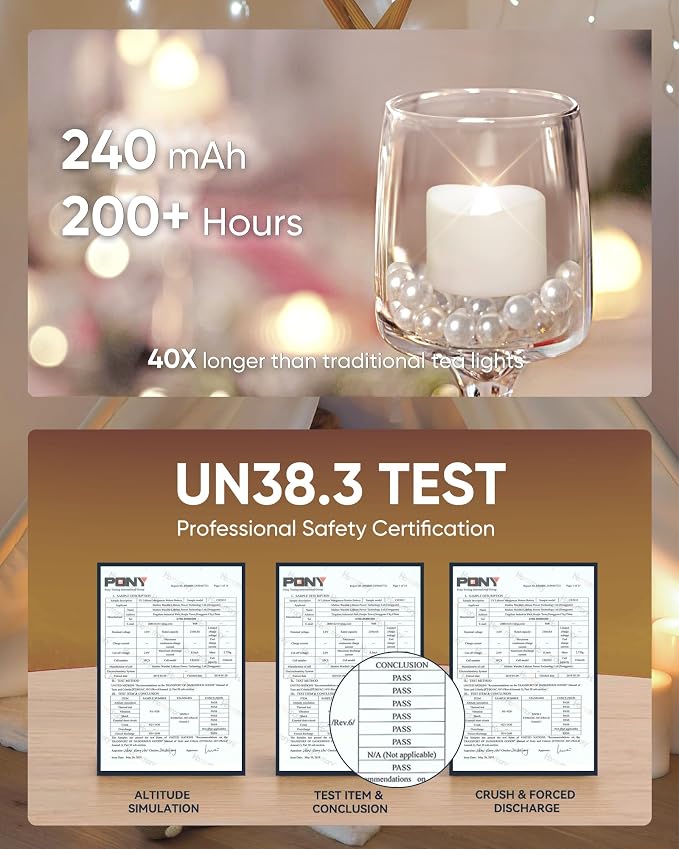 Homemory 12-Pack Flameless Tea Lights Candles Battery Operated, 200+ Hours | - Image 6