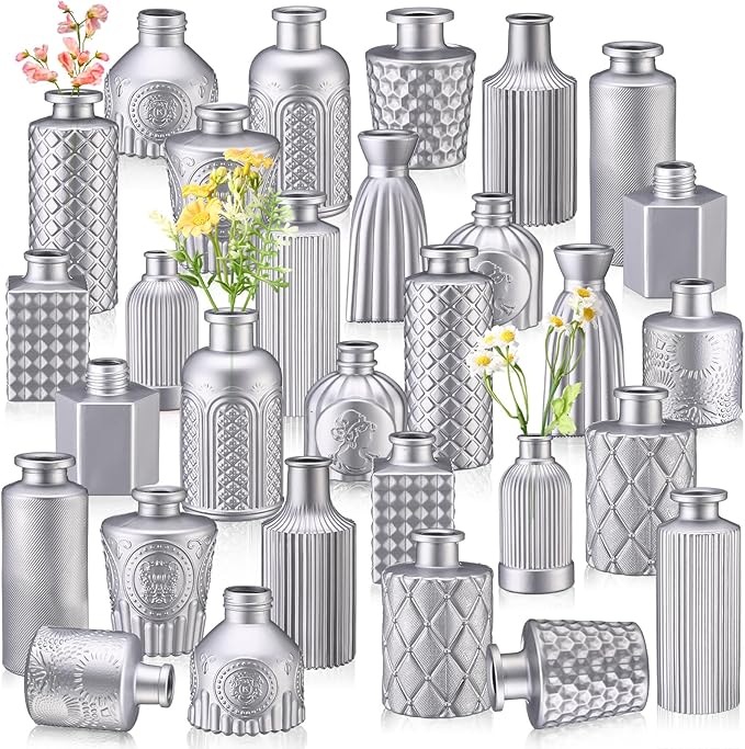 Yaomiao 30 Pcs Glass Bud Vases Centerpieces, Mini Colored Flower Vase by Yaomiao