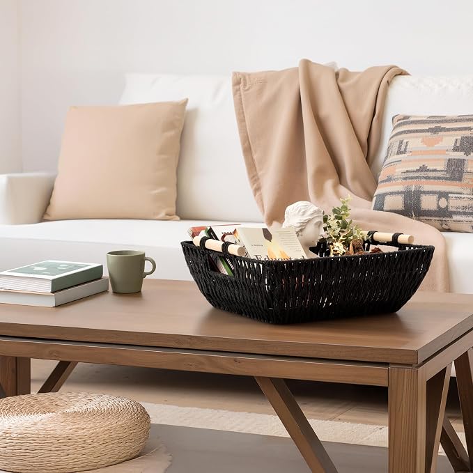 StorageWorks Large Wicker Storage Basket, Paper Rope Storage Baskets, Baskets - Image 5