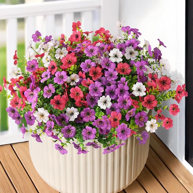 INQCMY Artificial Flowers for Outdoor Faux Plants Fake Flowers Spring Decor | by INQCMYPlantRack