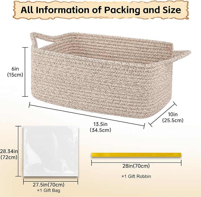 OIAHOMY Woven Basket, Gift Basket Empty - Image 2