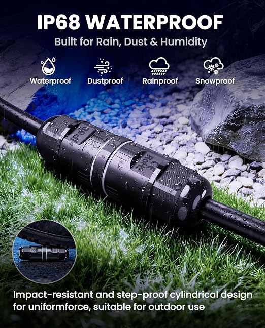 IP68 Tool-Free 3-Pin Waterproof Electrical Connector Box | Junction Box - Image 2