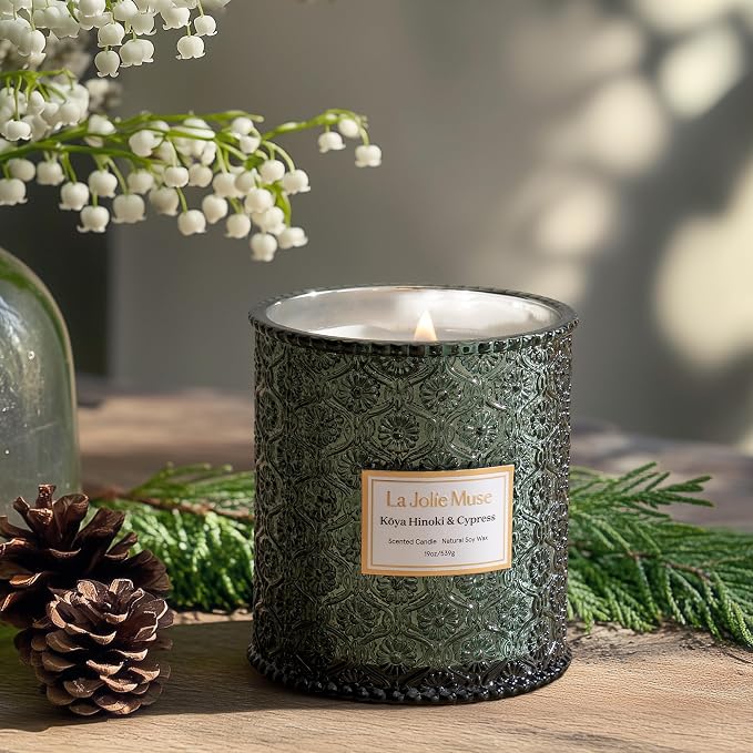 LA JOLIE MUSE Pine & Hinoki Cypress Scented Candles - Image 3