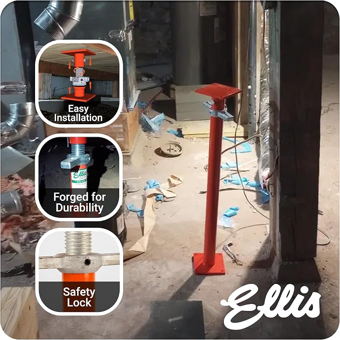 Ellis Manufacturing Light-Duty Steel, Construction Jack Post, Floor Leveling - Image 8