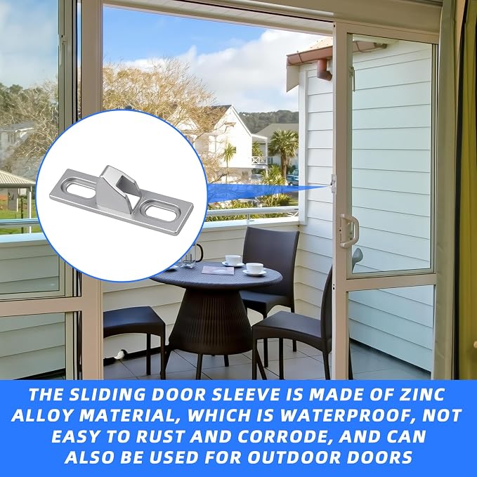 Sliding Door Keeper 1Set Chrome Plated Sliding Glass Lock - Image 4