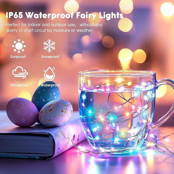 Brightown 12 Pack Easter Day Pastel LED Fairy Lights Battery Operated - Image 4
