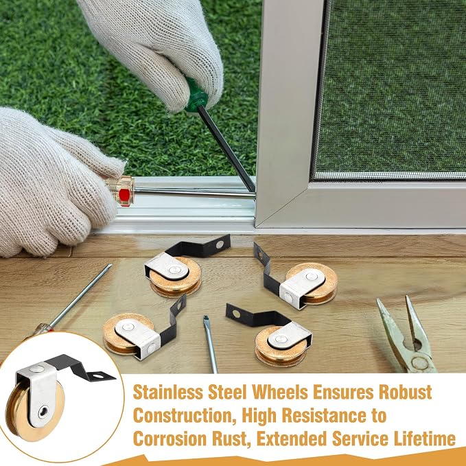 Threlaco 4 Pack Screen Door Rollers Compatible - Image 3