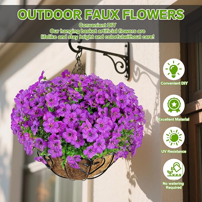 13 Bundles Artificial Flowers for Outdoors Spring Decoration | Silk Realistic - Image 2