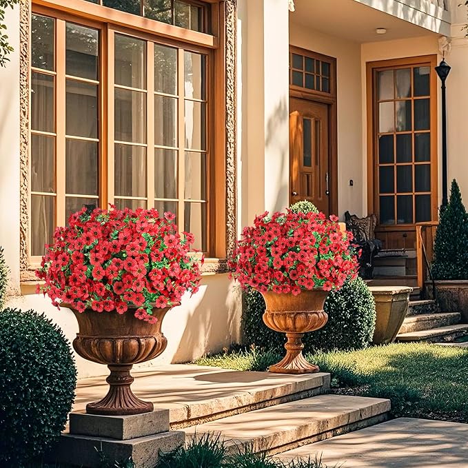 24 Pcs Artificial Flowers for Outdoors Decorations, UV resistant, faux plastic - Image 4