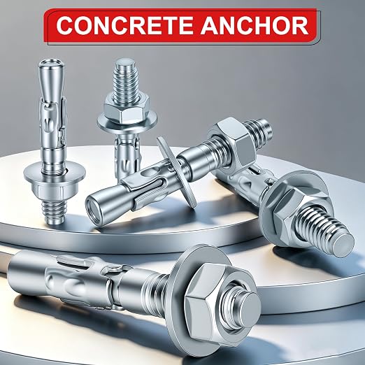 1/2 x 3-3/4 inch Wedge Anchors, Galvanized Concrete Anchors, Concrete Wall - Image 3