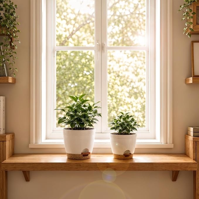 Utopia Home Self Watering Pots for Indoor Plants 6.8"/6.4"/5.9"/5.5"/4.9" Set - Image 2