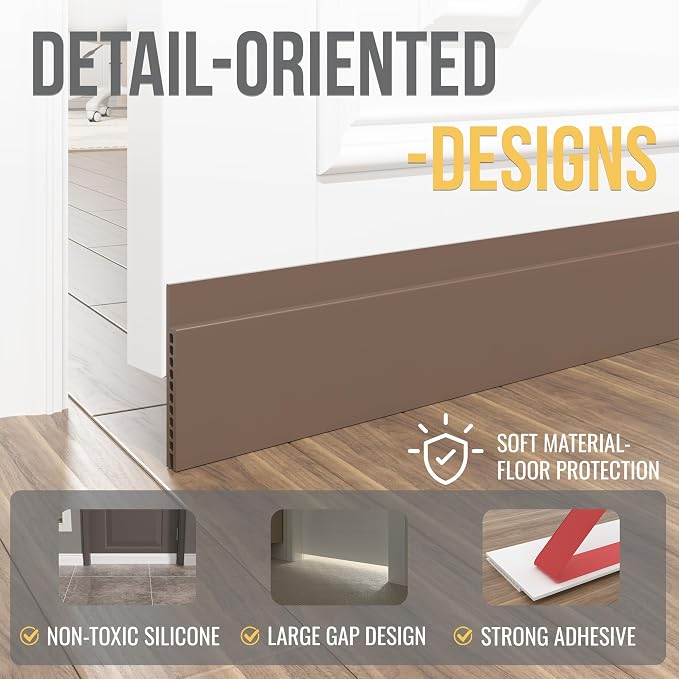 Door Draft Stopper for Huge Gap，3" W x 39" L Adjustable Widened Under Door Seal - Image 5