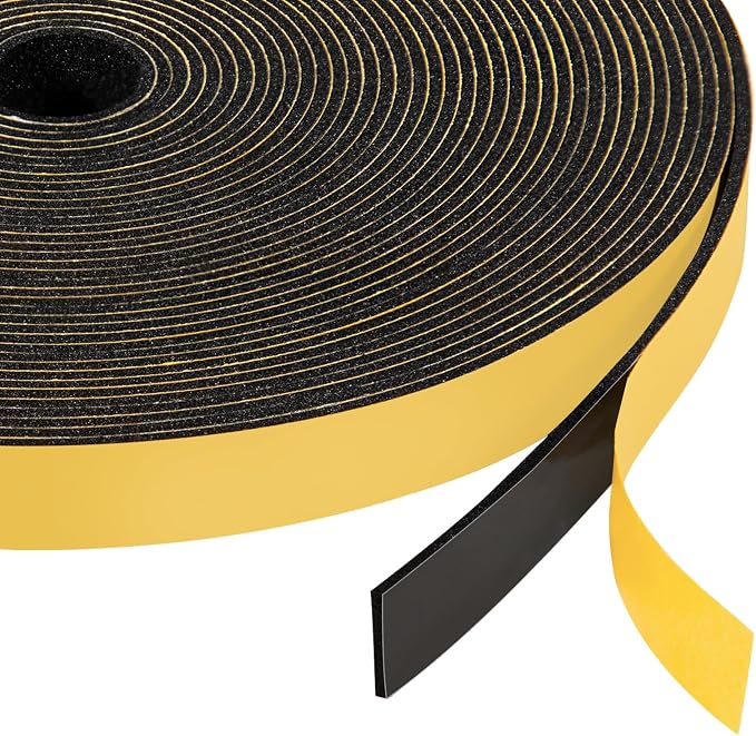 Yotache Thin Foam Tape Weather Stripping 1/2" Wide x 1/16" Thick | New Adhesive by yotache