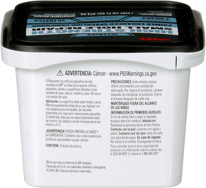 3M High Strength Spackling Compound, 16 oz., Small Hole Repair Primer Enhanced - Image 4