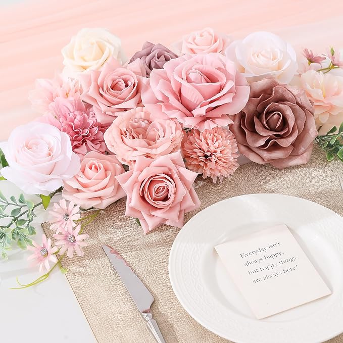 Artificial Flowers Fake Rose Flowers Dahlia - Image 9