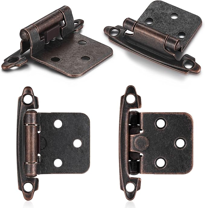 Oil Rubbed Bronze Cabinet Hinges, 1/2” Overlay, 4 Pack | - Image 6