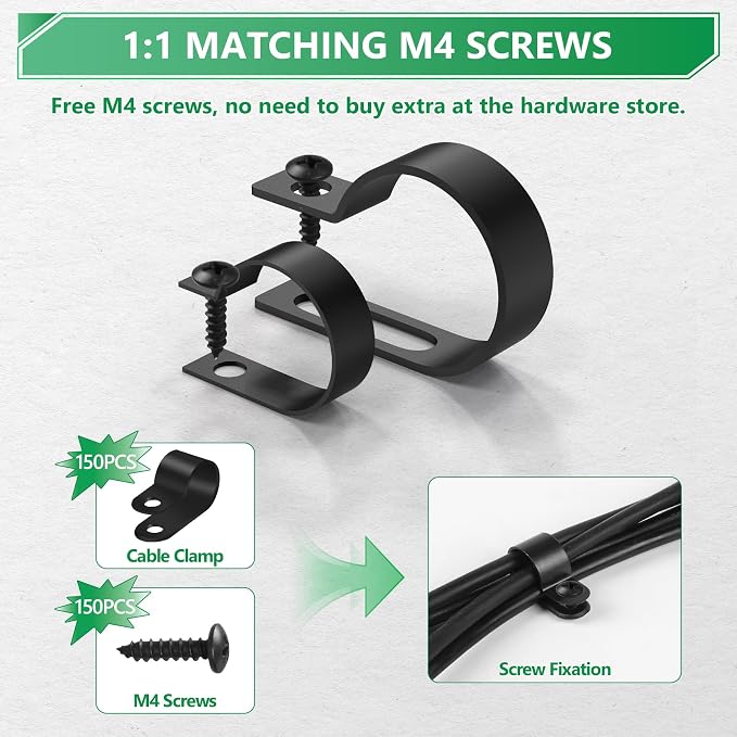 290PCS Nylon R-Type Cable Clips - Image 4