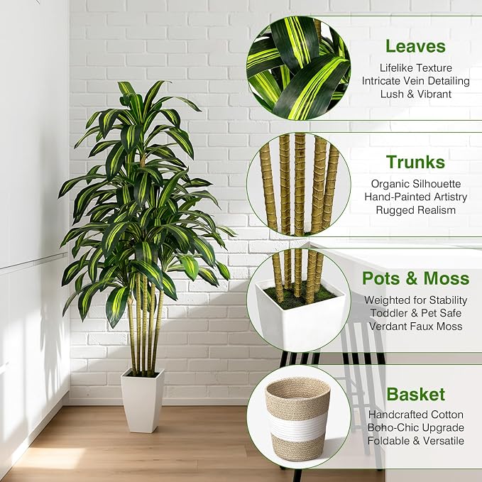 5FT Artificial Dracaena Fake Tree - Image 3
