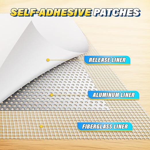 DIYSELF 16-Piece Drywall Repair Kit, Self-Adhesive Mesh Patches, Drywall Patch - Image 4