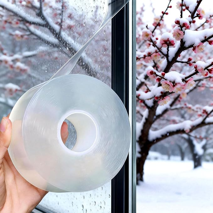 Transparent Window Weather Sealing Tape 2 Inch x 66 FT Weather Stripping by PackYard