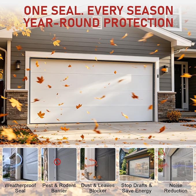 Garage Door Seal Top and Sides - 23 Ft Garage Door Weather Stripping Side Seal - Image 3
