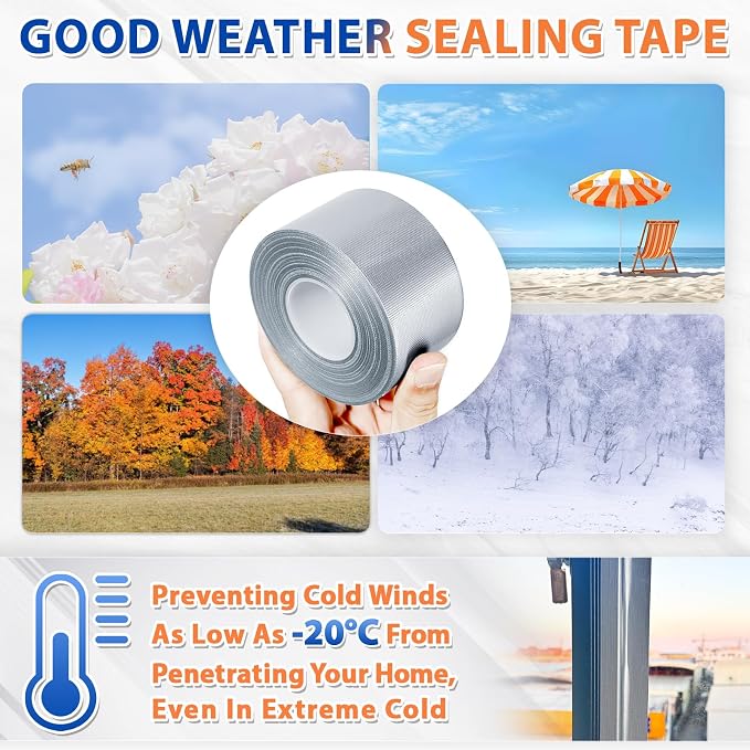Silver Window Weather Sealing Tape, Window Draft Isolation Sealing Film Tape - Image 5