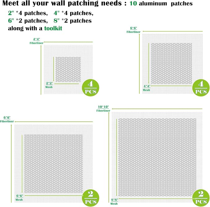 2/4/6/8 Inch Wall Repair Drywall Repair Patch kit - Image 3