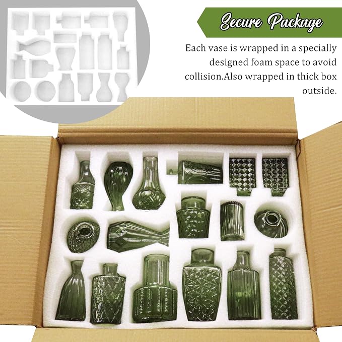 36Pcs Bud Vases Set Small Vintage Glass Bottles Bud Vases in Bulk Multiple - Image 7