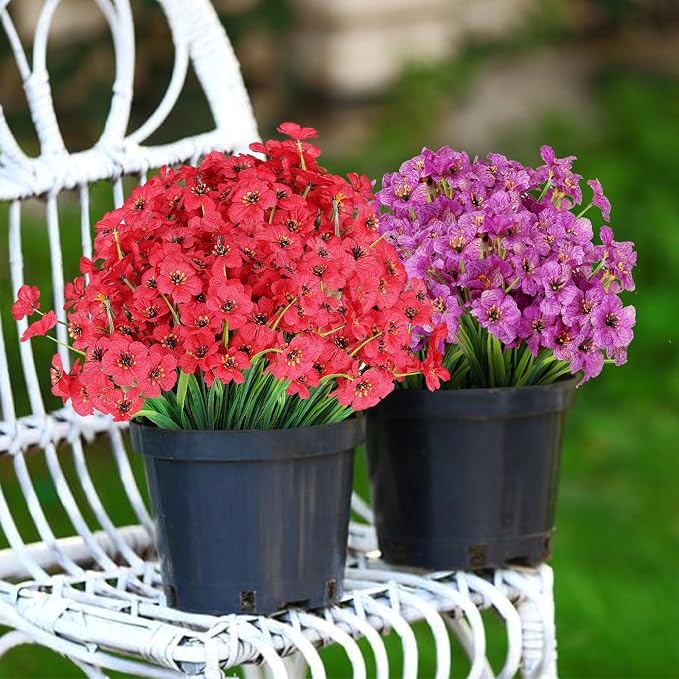 AGIRL Artificial Flowers Outdoor UV Resistant Fake Plant Garden Patio Decor | - Image 6