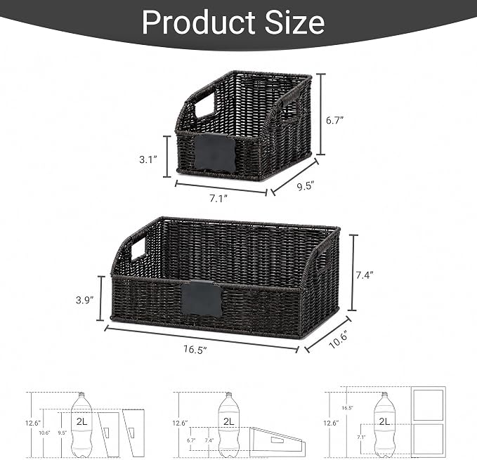 Pantry Organizers, Handwoven Large Wicker Baskets - Image 3