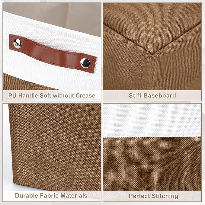 Collapsible Fabric Storage Cubes 11x11 Cube Storage Bins, 4 Pack Closet Baskets - Image 6