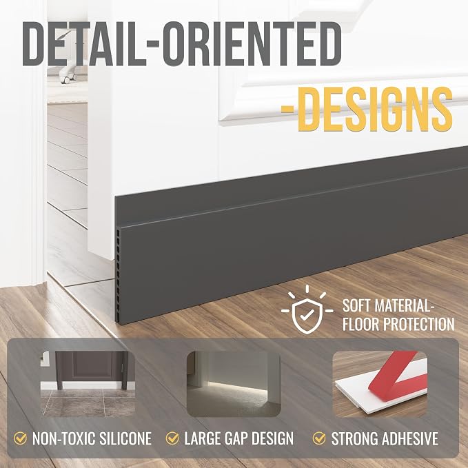 Door Draft Stopper for Huge Gap，3" W x 39" L Adjustable Widened Under Door Seal - Image 5