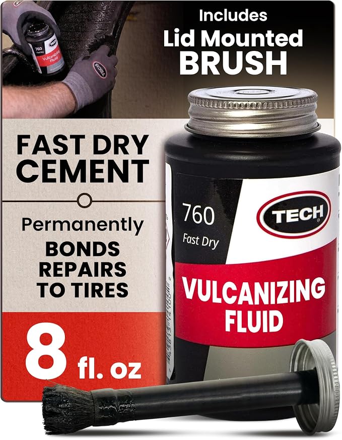 TECH Chemical Vulcanizing Fluid 8 oz Tire Rubber Cement by TECHTireRepairs