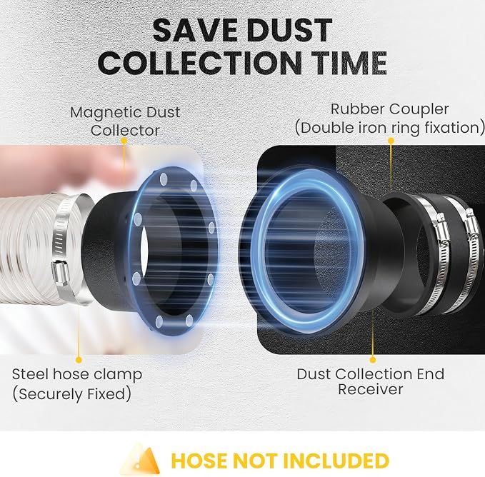 4" Magnetic Dust Collection Fittings, 8 high-Strength Magnets, One-to-Many - Image 6