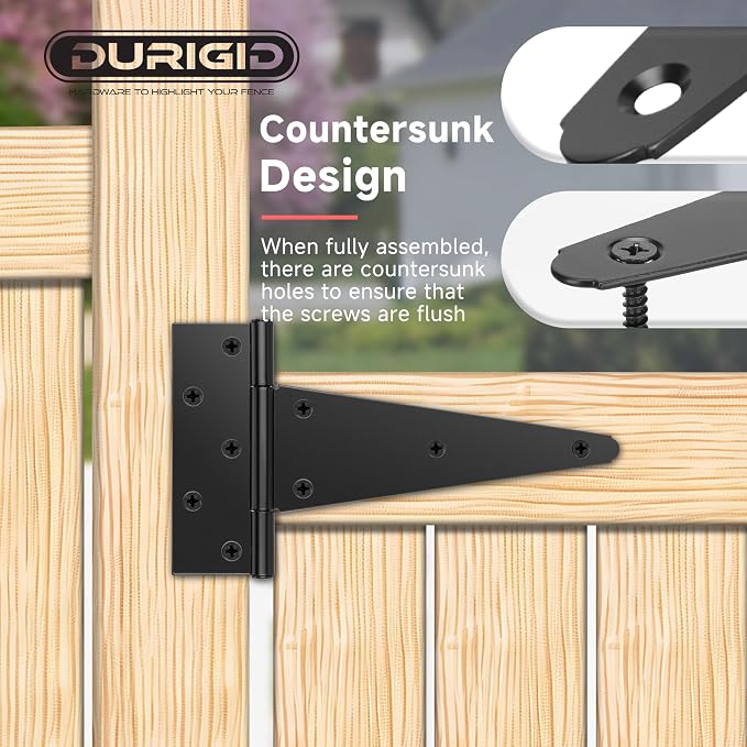 6 Pack 10 Inch T Hinge, Heavy Duty Hinges - Image 4