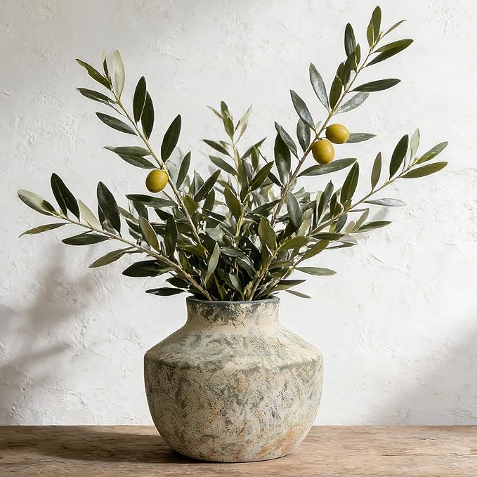 Small Ceramic Vase, 5.5 Inch Rustic Vase by Unknown