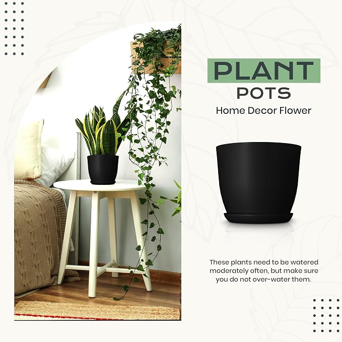 Plant Pots Indoor with Drainage, 10 Pack Multi-Size Planters Set - Image 4