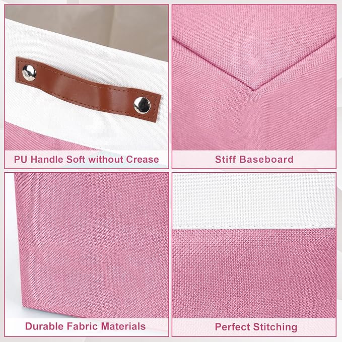 Collapsible Fabric Storage Cubes 11x11 Cube Storage Bins, 4 Pack Closet Baskets - Image 6