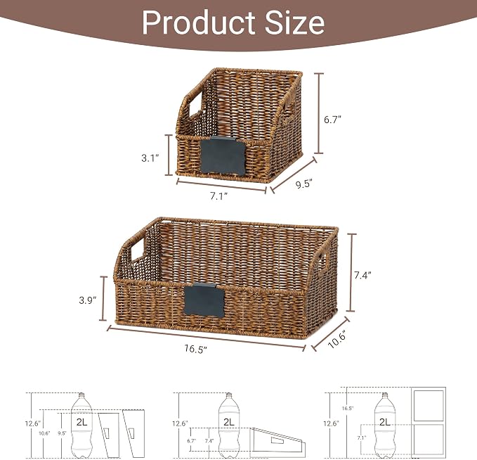 Pantry Organizers, Handwoven Large Wicker Baskets - Image 3