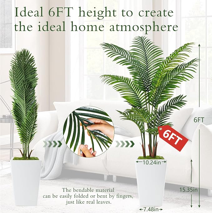 Flydeer 6FT Artificial Palm Tree - Image 2