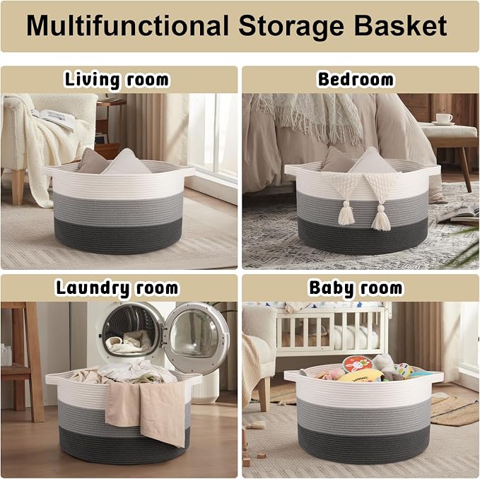OIAHOMY 90L Extra Large Blanket Basket - Image 4