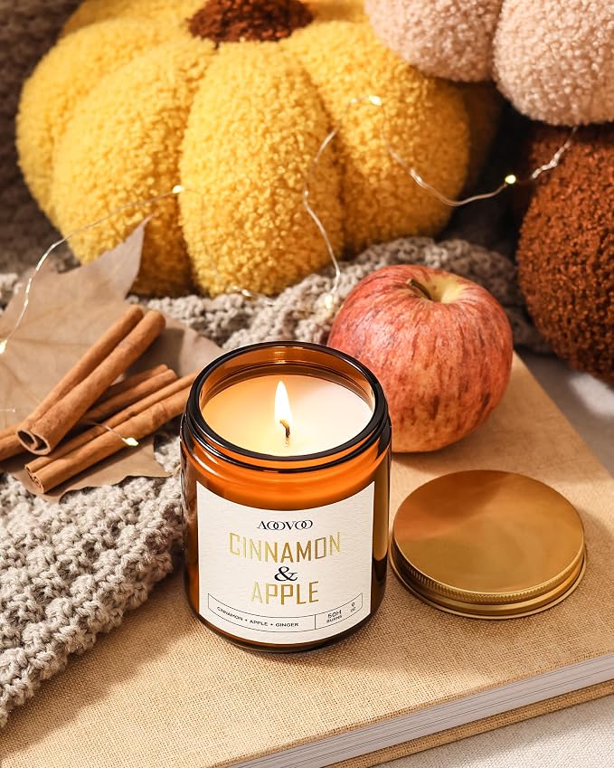AOOVOO Apple Cinnamon Candle - 9 oz Scented Candles - Image 2